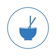 Chinese cuisine chopstick bowl icon | Circle version icon |