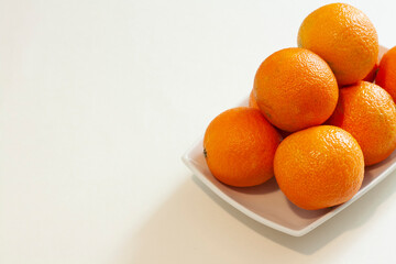 set of winter fruits, tangerines, color contrast