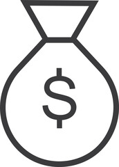 png dollar money bag web icon isolated