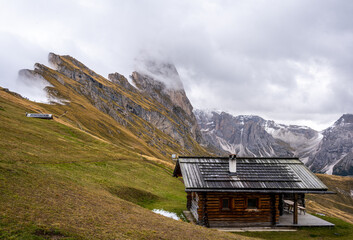 Alpine hut in the mountains