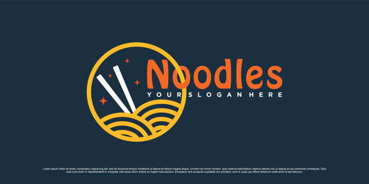 Ramen noodle logo design template with unique concept and creative element