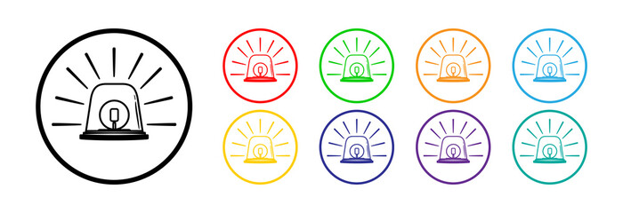 Set of icons of signal light bulbs. Vector.