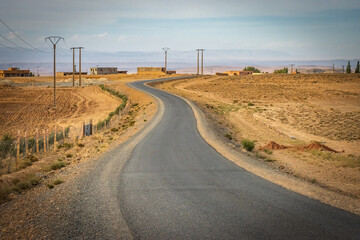road in the desert, morocco, north africa, 