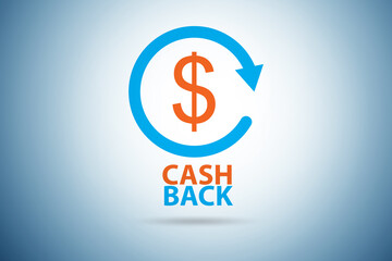 Cash back concept of money returning to customer