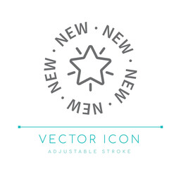 New Product Badge Line Icon