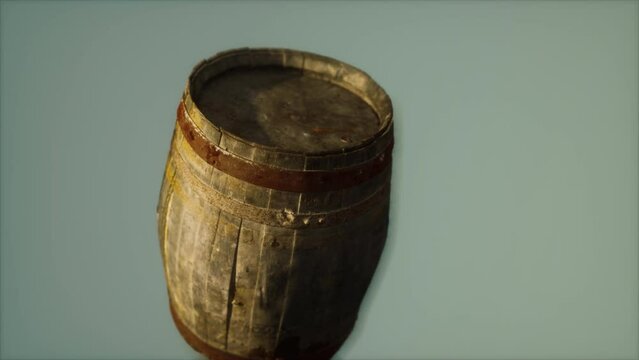classic old rusted wooden barrel