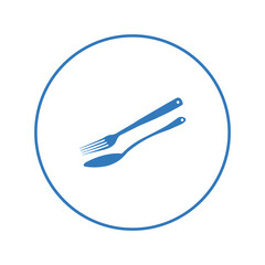 Kitchen fork knife spoon icon | Circle version icon |