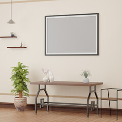 Large landscape single dark frame mockup
