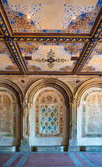 Obraz premium New York City, USA - October 10, 2022: The lower passage of Bethesda Terrace, Central Park, upper Manhattan, New York city, USA