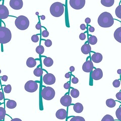 Winter Christmas seamless floral berries branches pattern for wrapping paper and kids clothes print and Noel