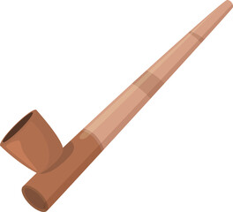 Wood smoking pipe icon cartoon vector. Tribal person. Culture native