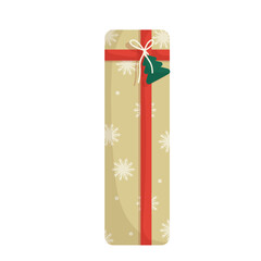 Gift in a festive Christmas package. Flat vector graphics.