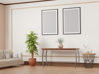 Double portrait black frames mockup