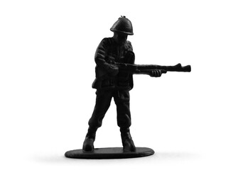 Black toy soldier with rifle