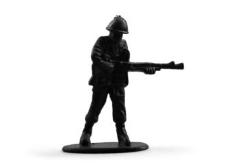 Black toy soldier with rifle