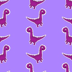 Dinosaur animals seamless cartoon doodle monsters pattern for wrapping paper and kids clothes print and fabrics