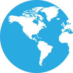 Fototapeta na wymiar Globe planet in png. Earth globe in blue. Planet in png. Earth illustration on transparent background