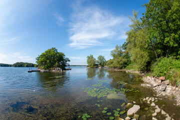 View of the St Lawrence River in the Thousand Islands region of Ontario