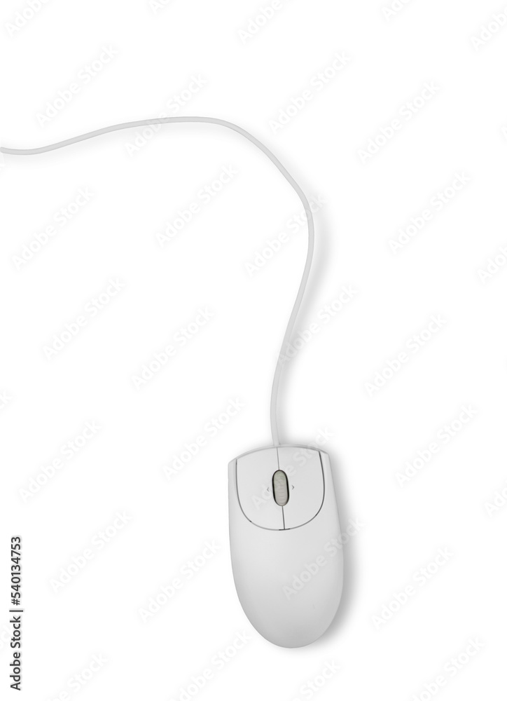 Wall mural white computer mouse isolated on background