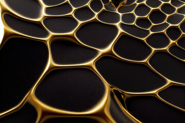 Close-up of gold and black acrylic paint ideal for textures and wallpapers.