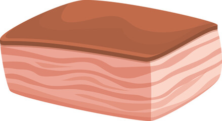 Fat lard icon cartoon vector. Steak bone. Ham steak