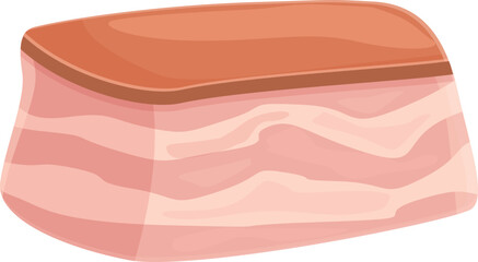 Salami lard icon cartoon vector. Meat pork. Roast fat