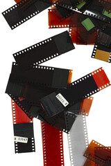 Isolated blank 35mm negatives film