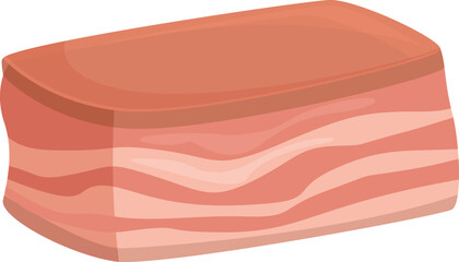 Cube lard icon cartoon vector. Pork meat. Raw bacon