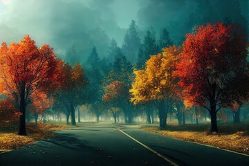 autumn landscape with a tree