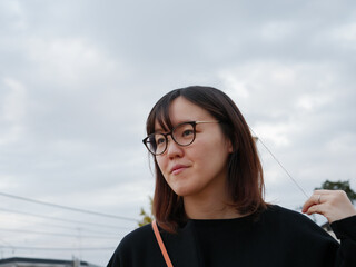 Portrait of a young Japanese woman - 540135592