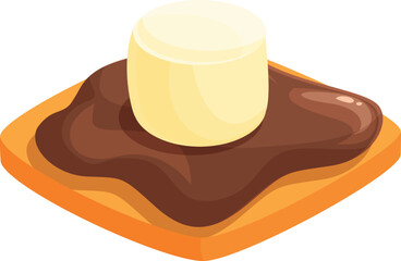 Sweet marshmallow icon cartoon vector. Party food. Roasting cooking