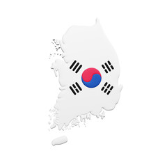 PNG 3D Rendering of Korea Flag Map
