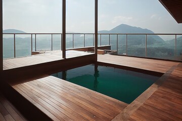 Fototapeta na wymiar Swimming pool with beautiful view
