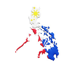 PNG 3D Rendering of Philipines Flag Map
