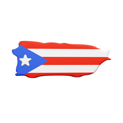 PNG 3D Rendering of Puerto Rico Flag Map
