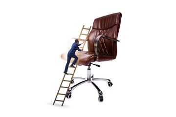 Businessman in the career concept climbing chair