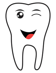 Tooth Character - happy tooth smiling with mouth open