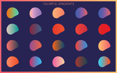 Mega set of vibrant colorful gradients color background