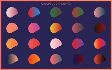 Mega set of vibrant colorful gradients color background