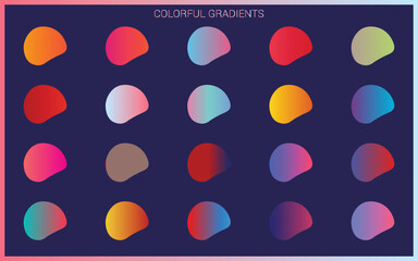 Mega set of vibrant colorful gradients color background
