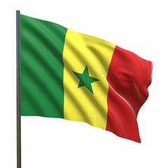 Obraz premium flag of senegal on a white background 3d-rendering