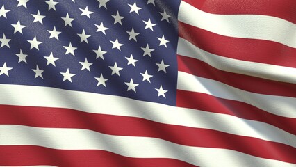 Obraz premium Beautifully waving star and striped American flag 3d-rendering