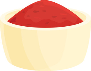 Red pepper powder icon cartoon vector. Spice food. Tumeric spice