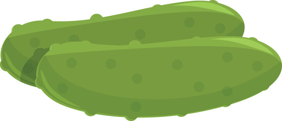 Fototapeta premium Green cucumber icon cartoon vector. Plant flower. Nature food