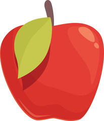 Red apple icon cartoon vector. Art leaf. Fruit fresh
