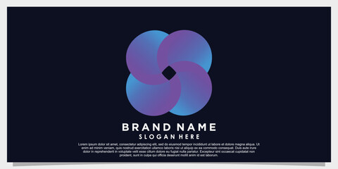 brand name logo design vector illustration with creative concept Premium Vector