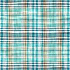 Teal rustic coastal beach house check fabric tile. Seamless sailor flannel textile gingham repeat swatch.
