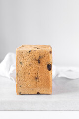 raisin bread, fruit bread baked in pullmans loaf