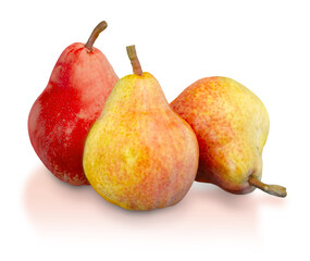 Ripe Fresh Pears on white background