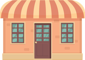 Summer store icon cartoon vector. Street coffee. Cafe shop